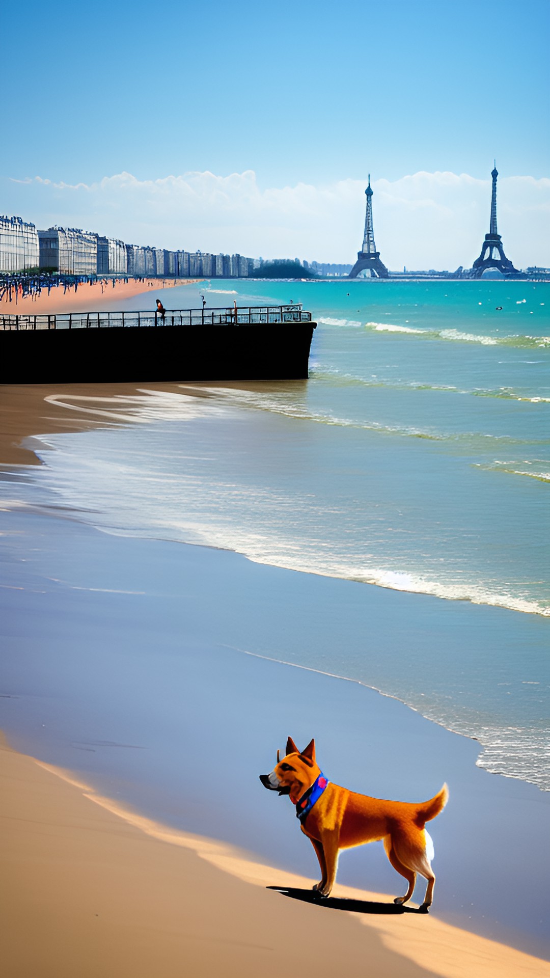 Paris dog - dog in a beach in paris preview