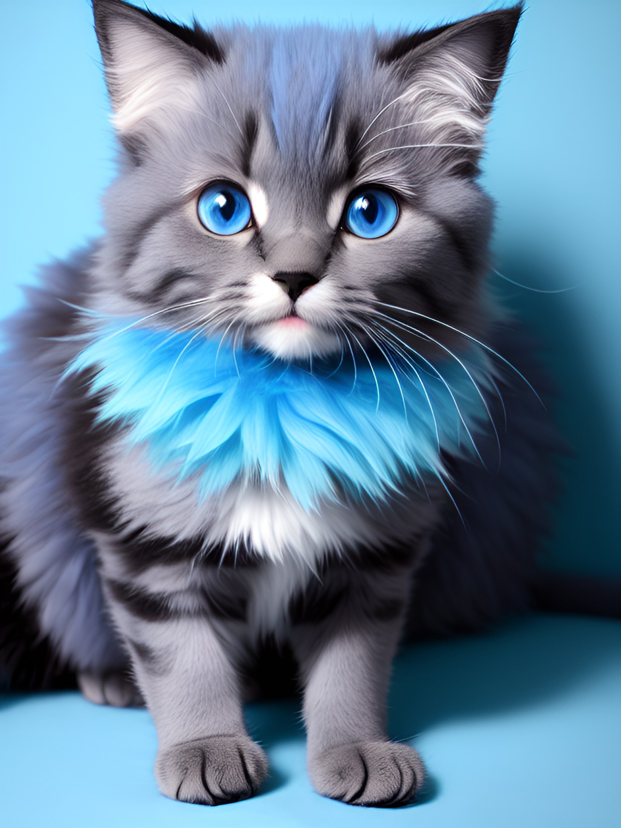 blue fur ball kitty preview