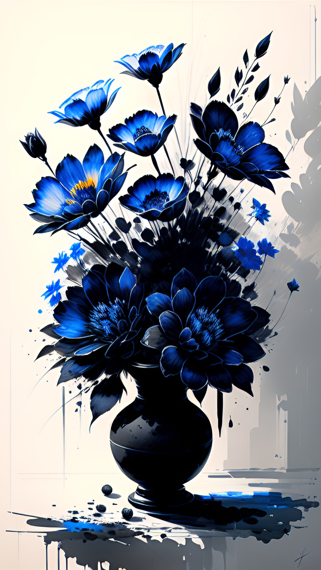 vase of blue flowers preview