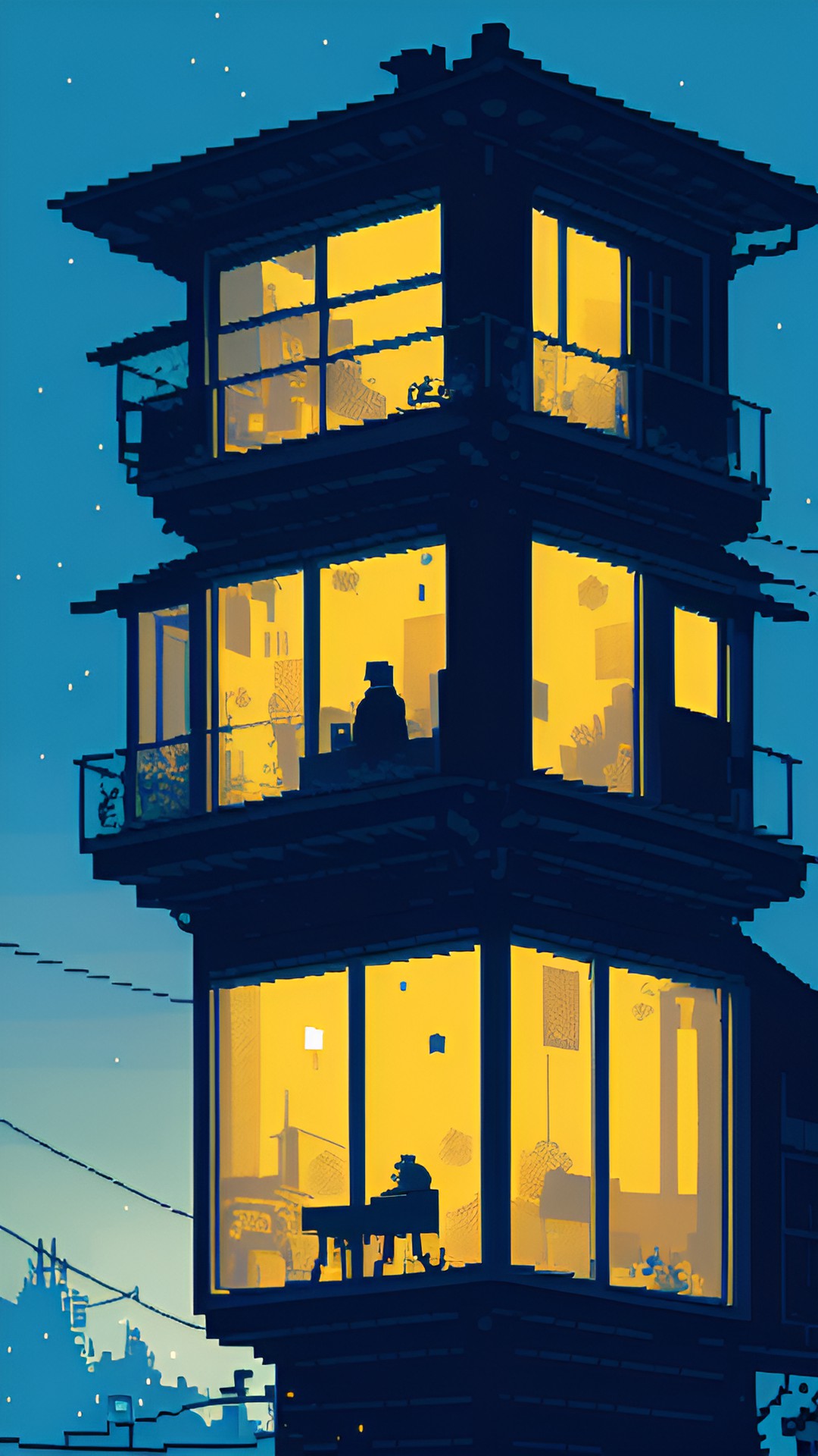 pixel art
an open window at night with an ashtrai on it preview