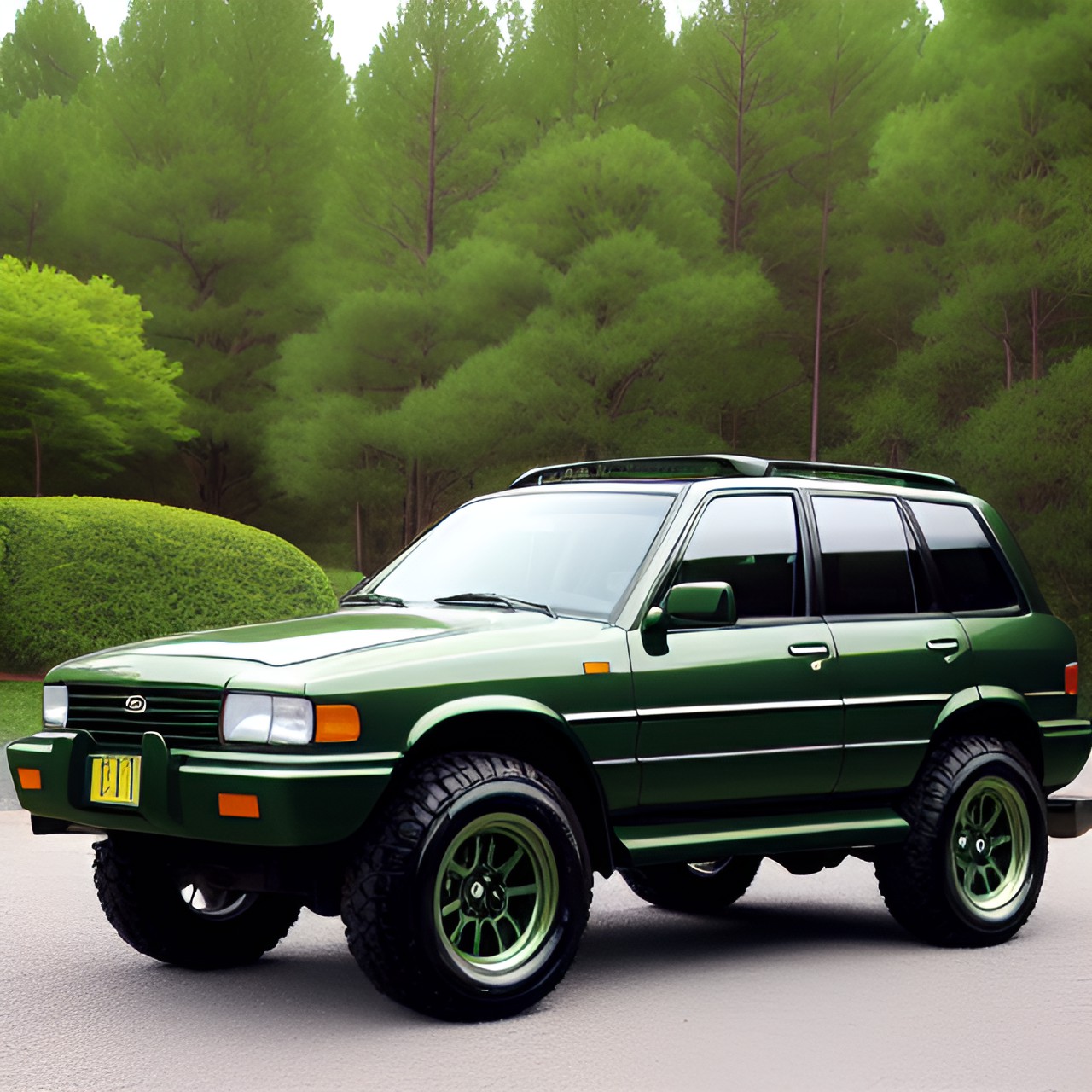 1998 luxury sport suv, dark green, japanese offroad crossover preview