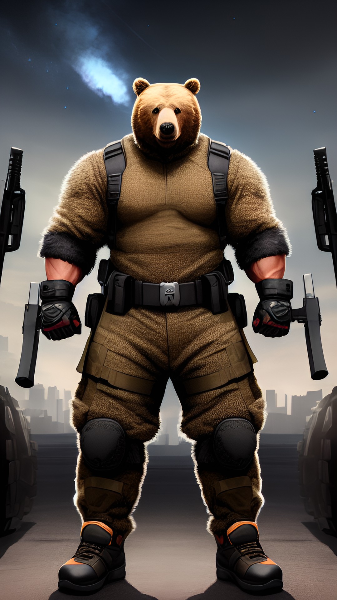 bear army suit weapons strong muscle preview