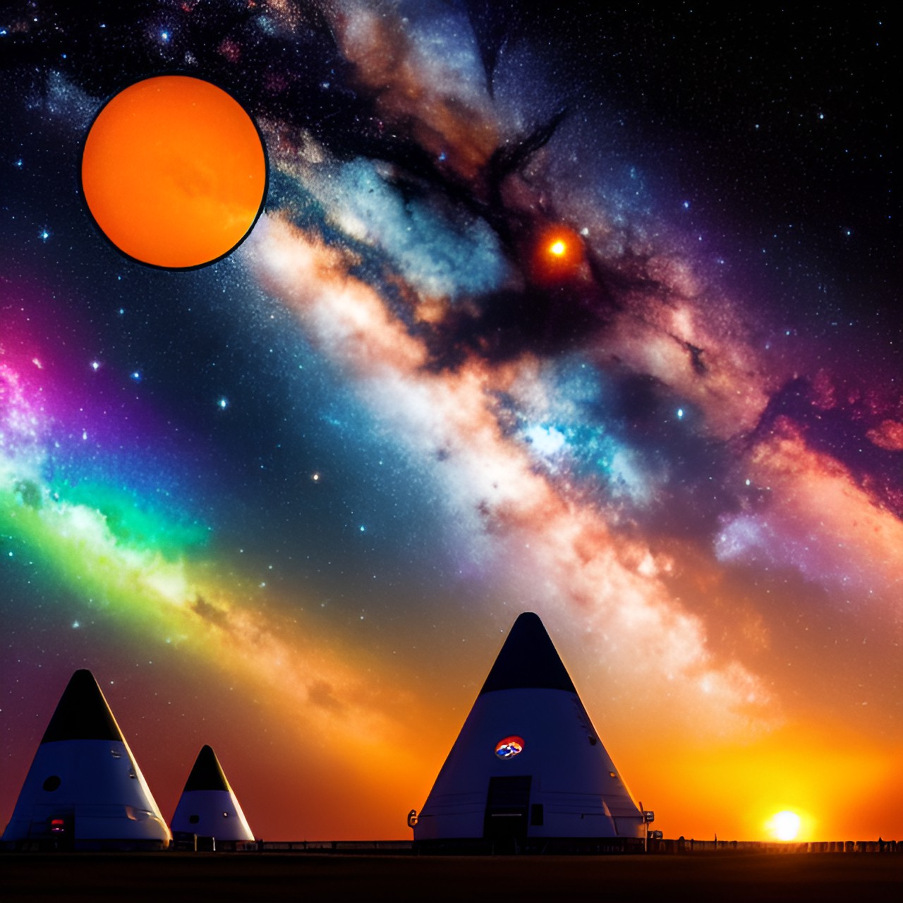 space cone - orange cone space galaxy stars planets ufo cones cosmic comet cones ufo ship milky way cones preview