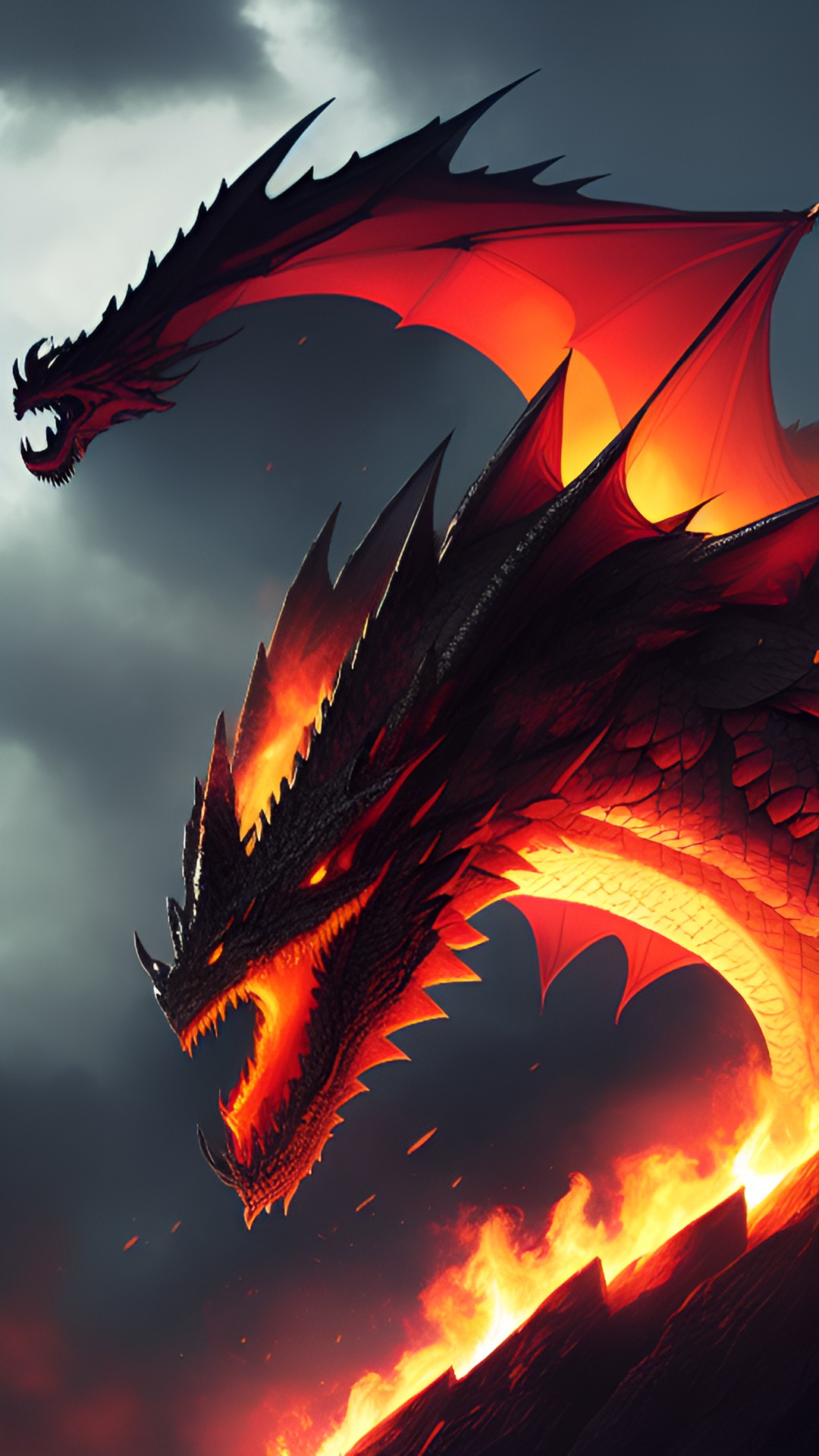 dark fire, breathing dragon, preview