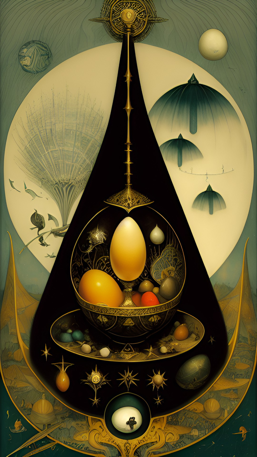 woman egg dagger, art by hieronymus bosch, kay nielsen preview