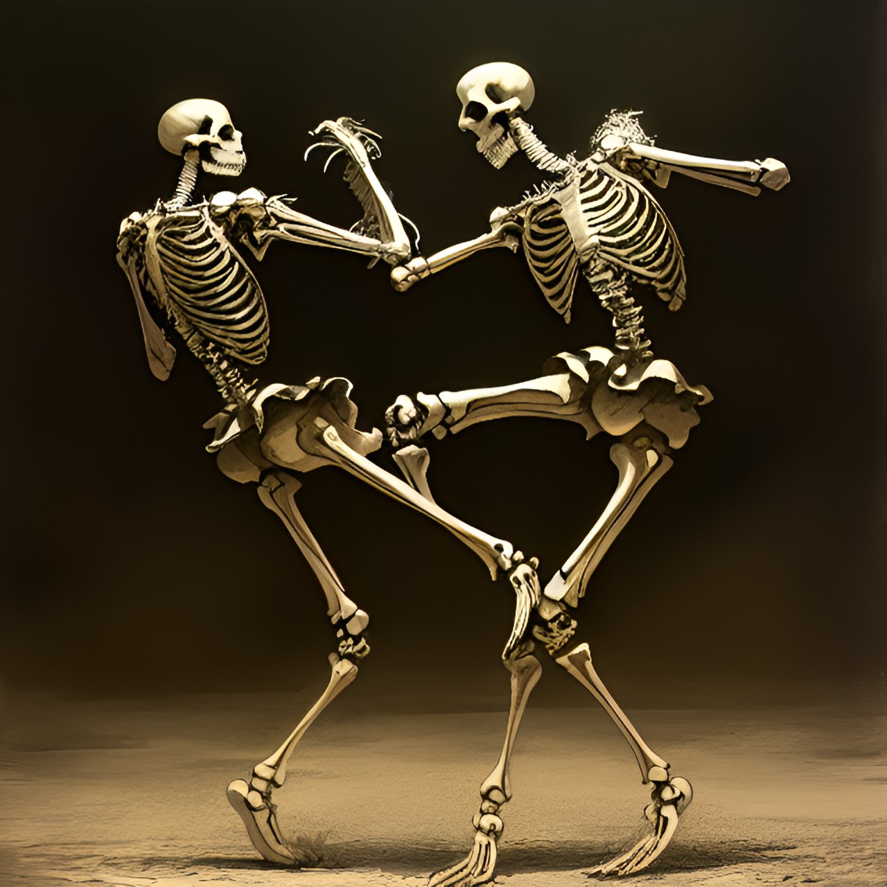 two skeletons dancing preview