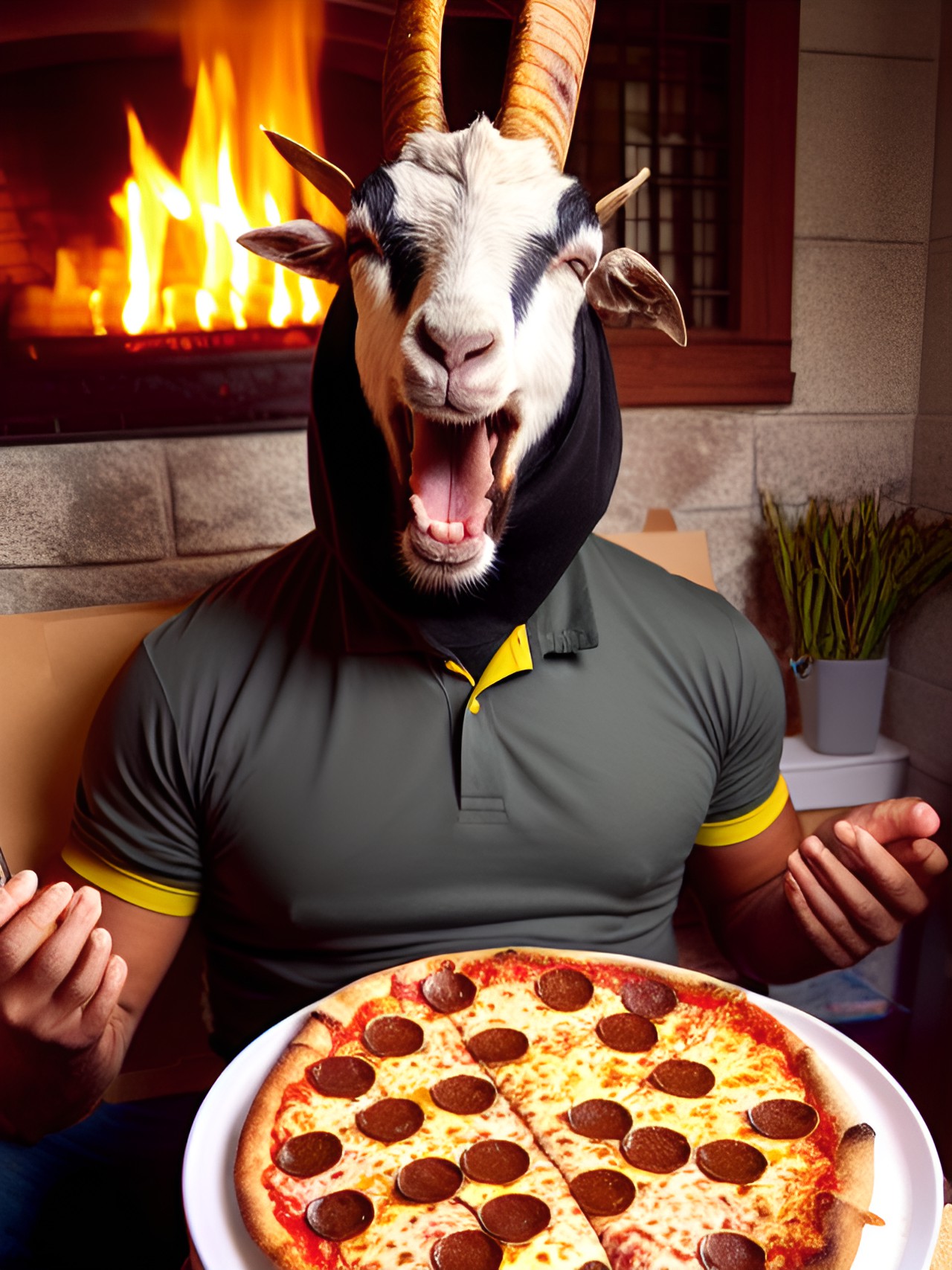 Pizza di Capra - goat-man upset about his pizza preview