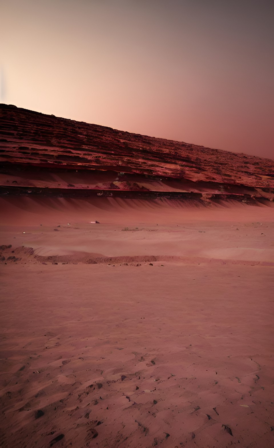 Martian sunset - beach on mars with red skys preview