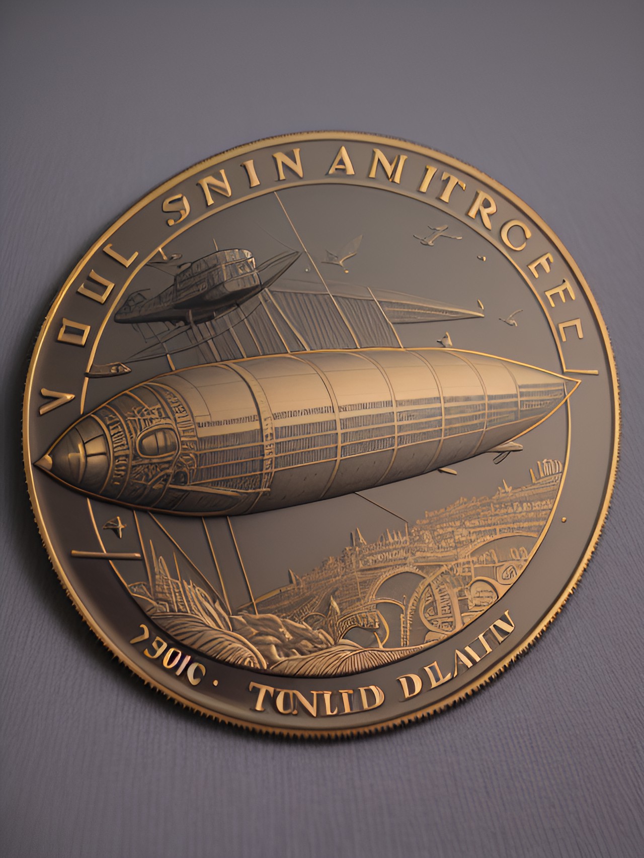 commemorative airship coin steampunk preview