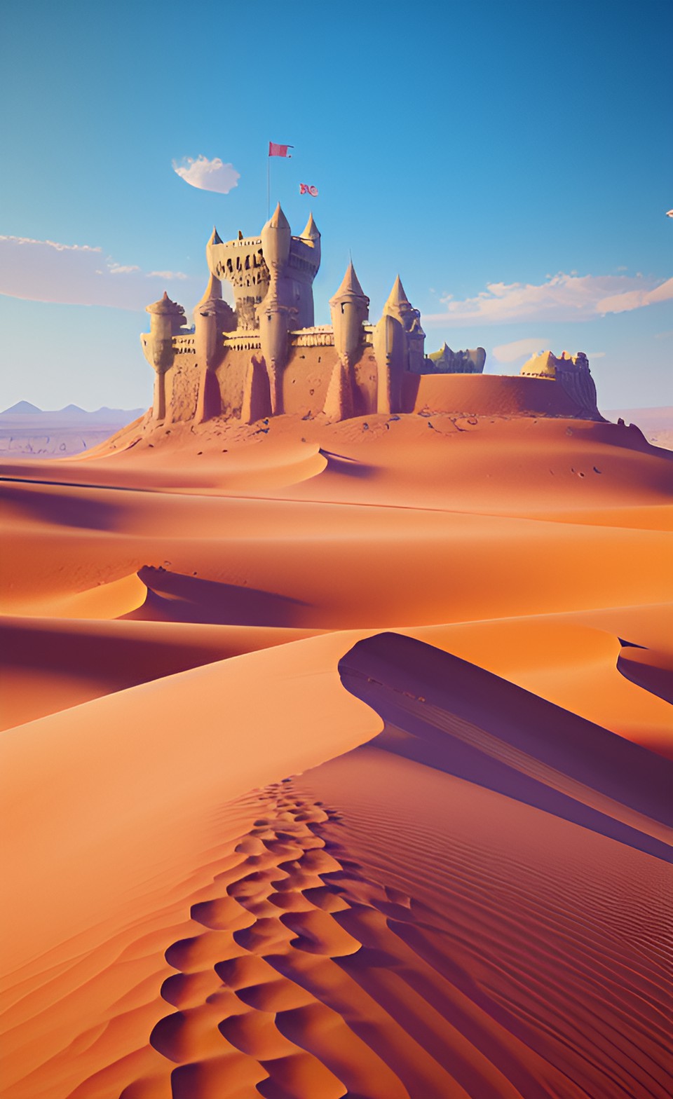 4080 - arid desert. castle in the distance preview