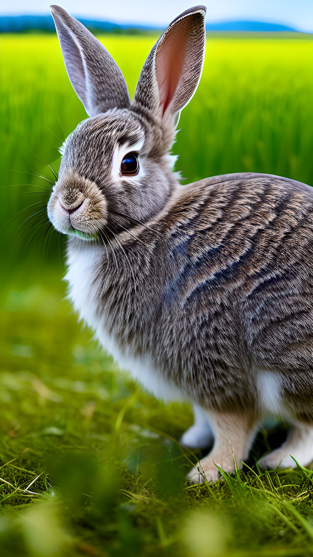 Rabbit Xx - ultra realistic rabbit on an ultra realistic field with an ultra realistic bird on the rabbit’s head preview