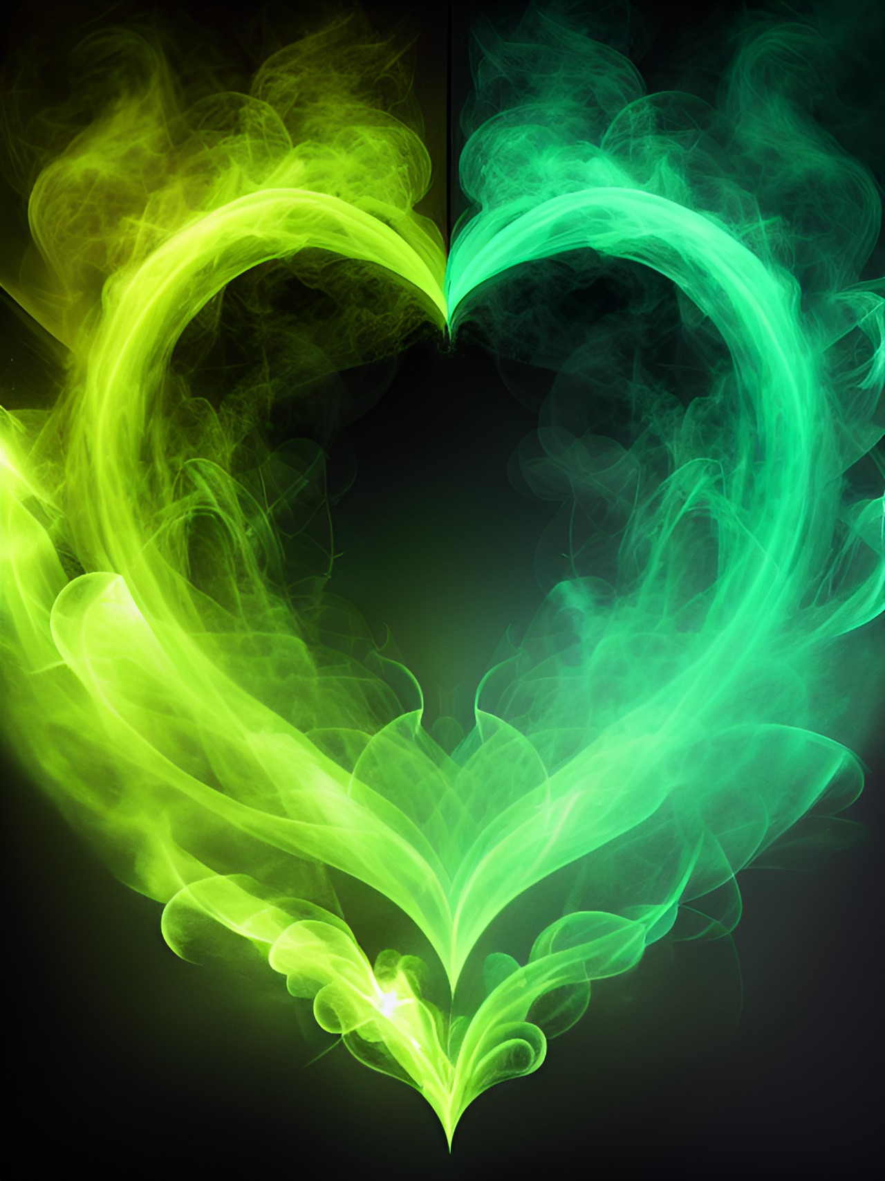 Nature Love - hearts green black smoke preview