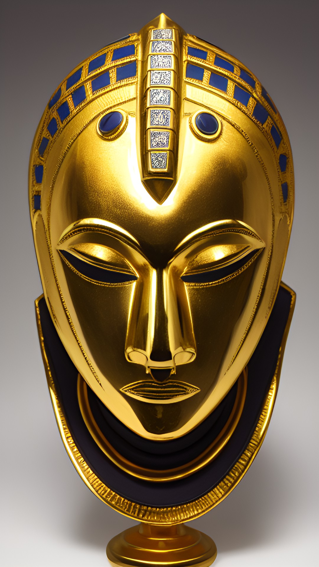 african mask as headbust in gold preview