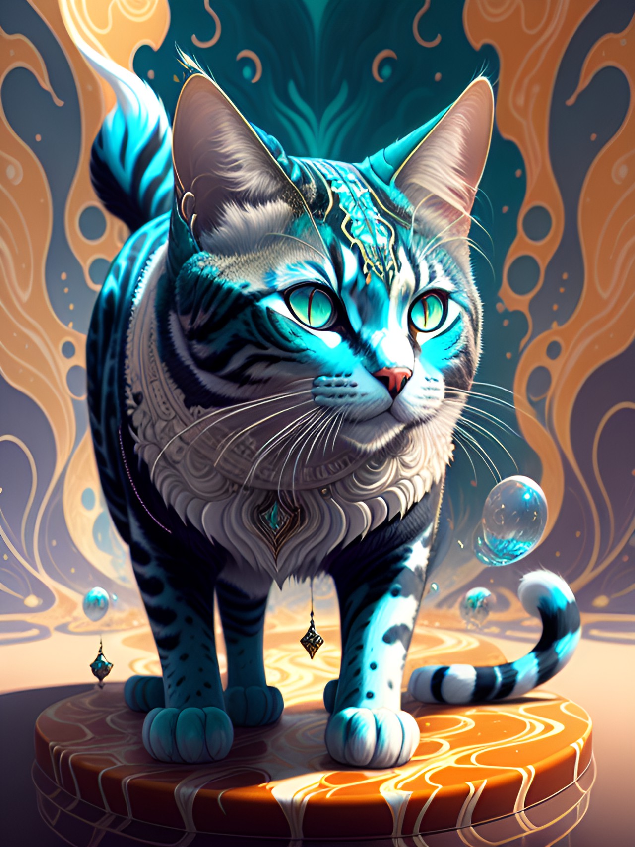 The cat - cat of the future who has traveled to the past and is wandering around preview