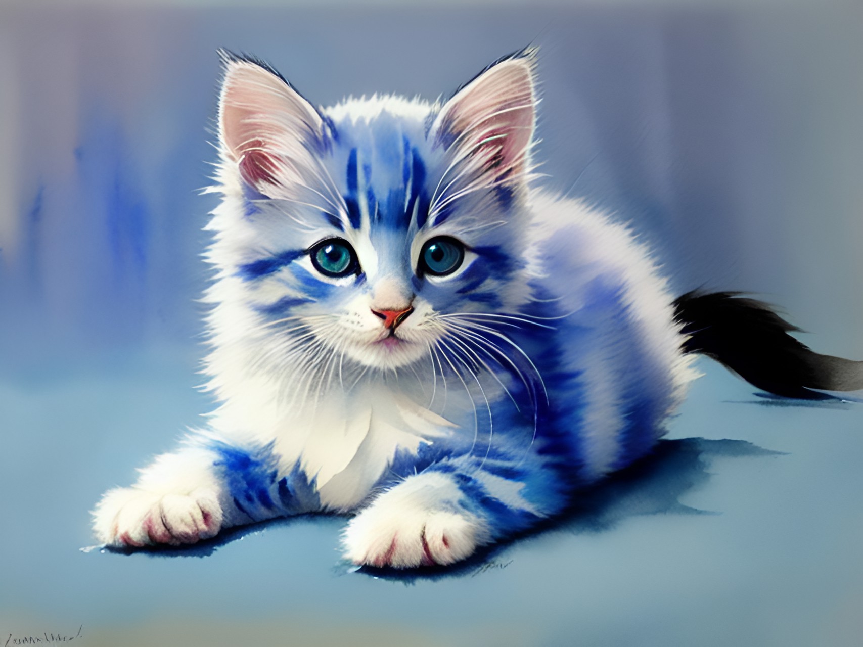 light blue long-hair kitten preview