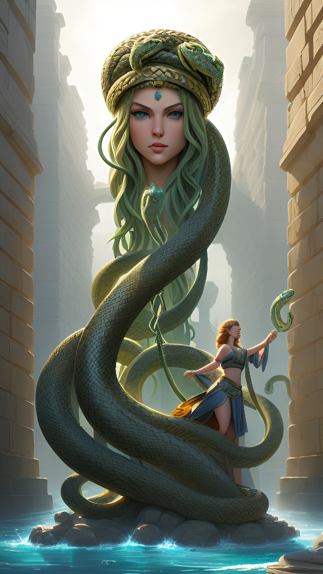 Medusa Swift - taylor swift as medusa, snakes for hair,  ancient greece, people stone statues preview