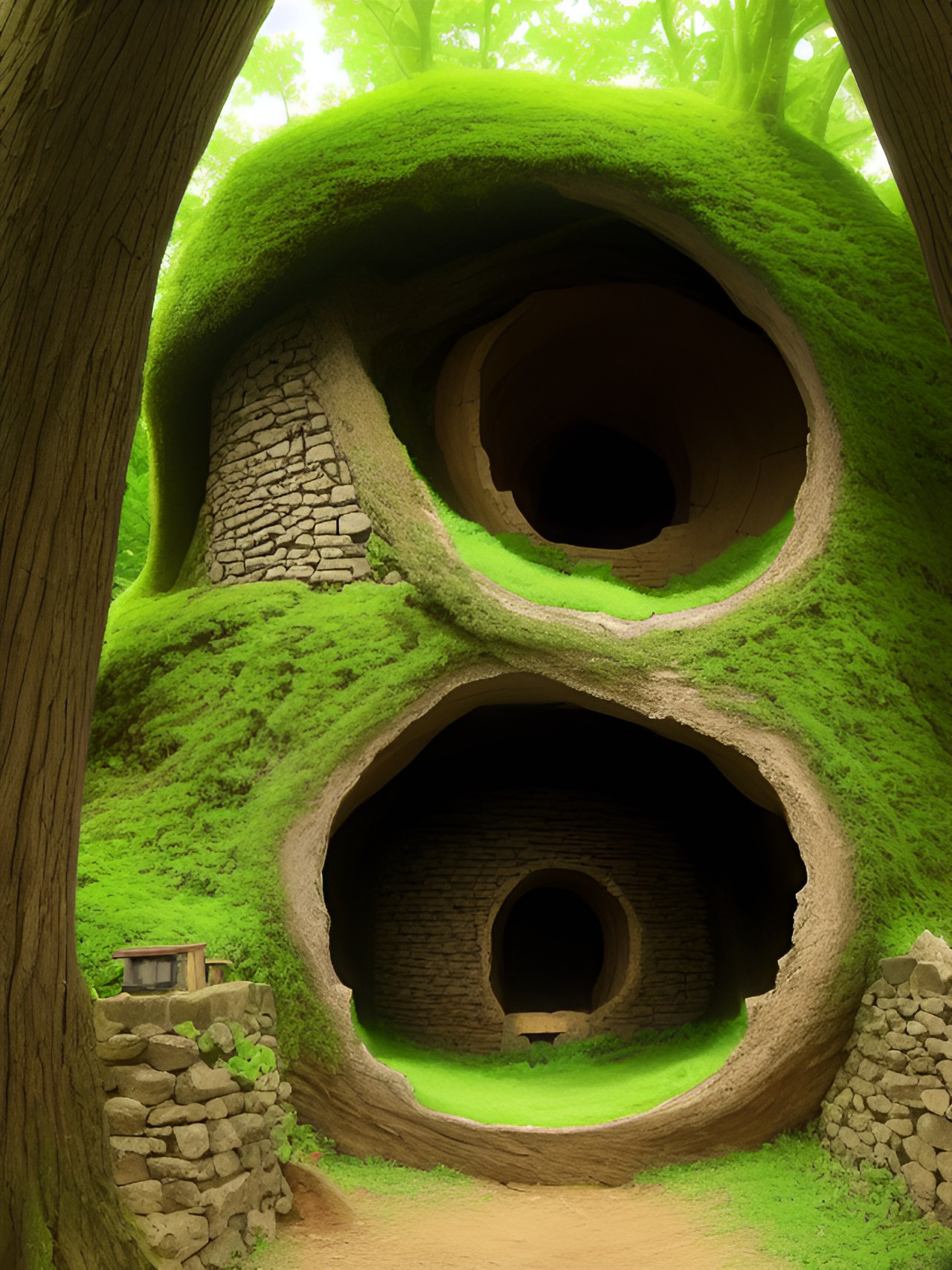 a village inside a hollow tree preview