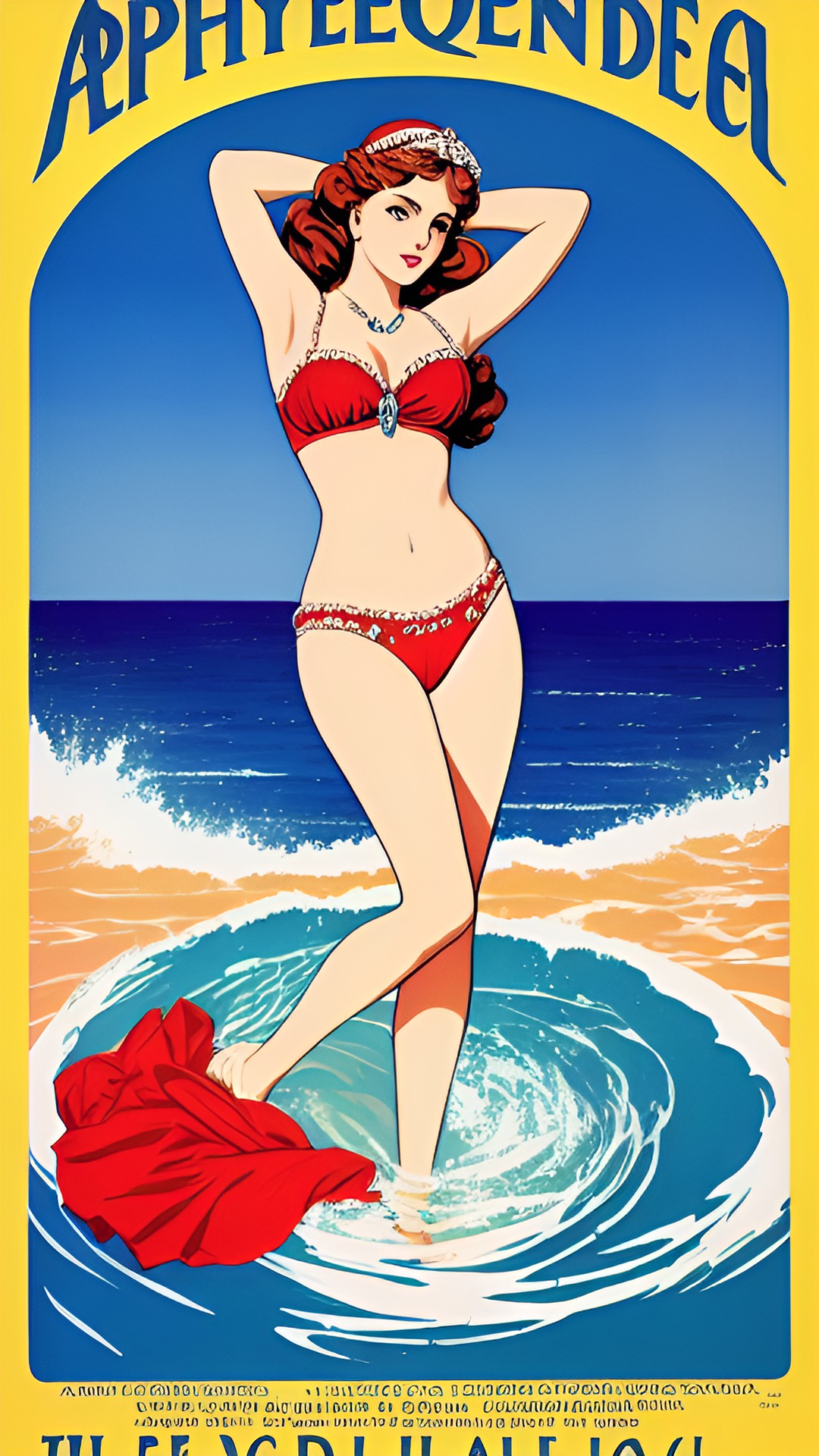 aphrodite bathing vintage poster preview