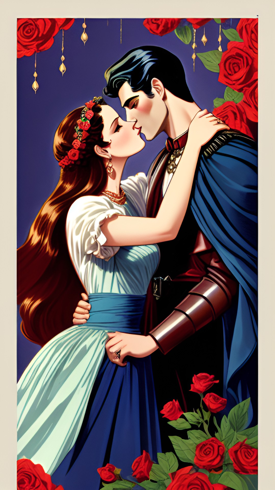 persephone kissing hades modern spin  vintage poster cool perspective preview