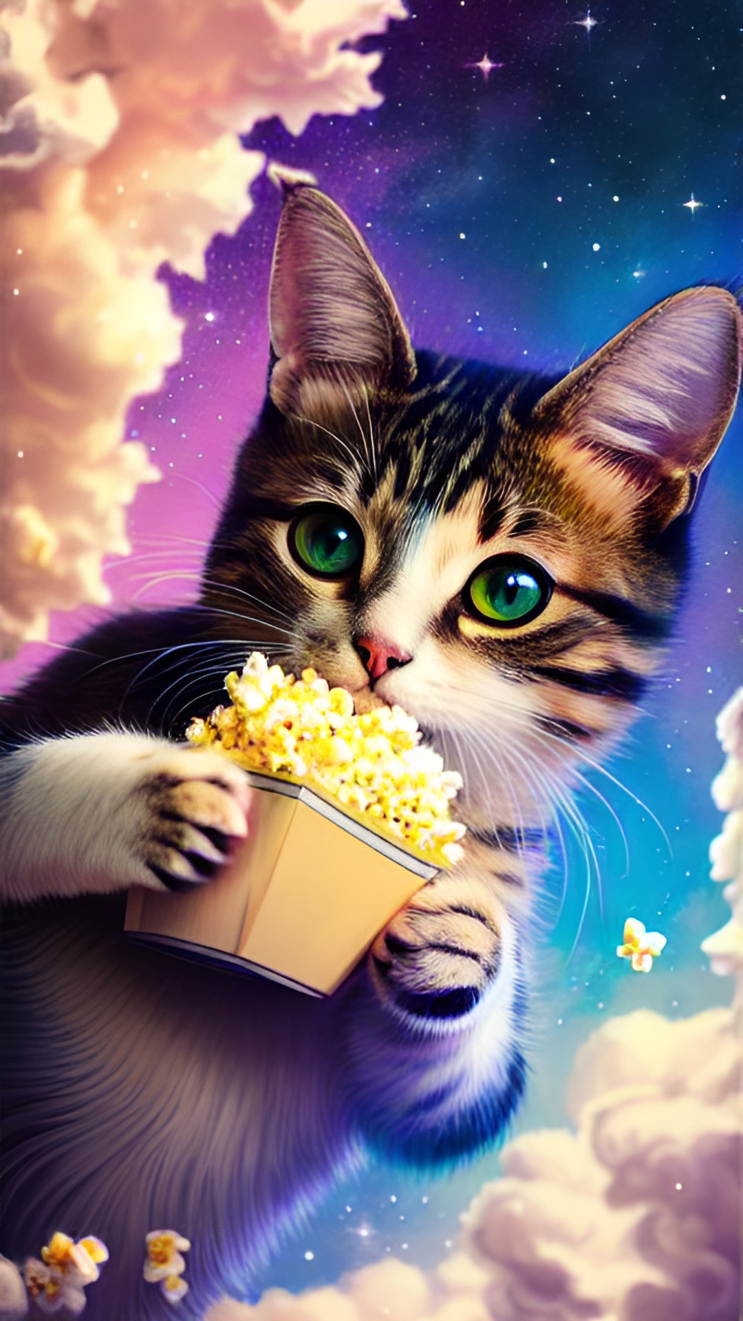 A cat in space - a cat in space that eats popcorn preview