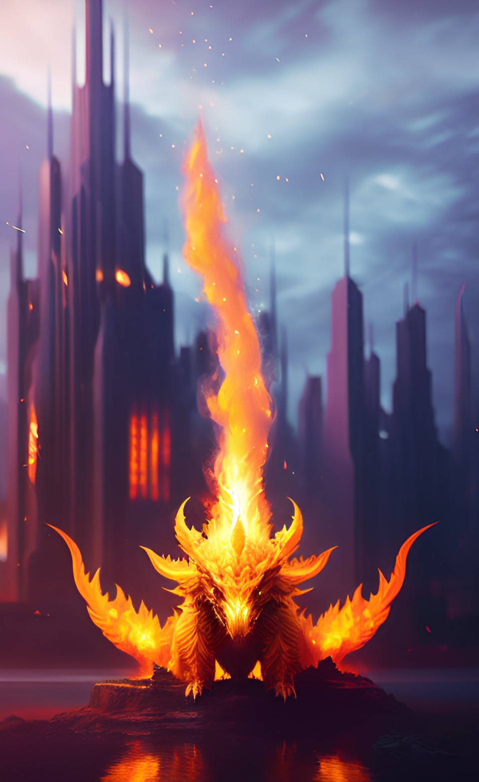 a gargantuan magical flame creature preview