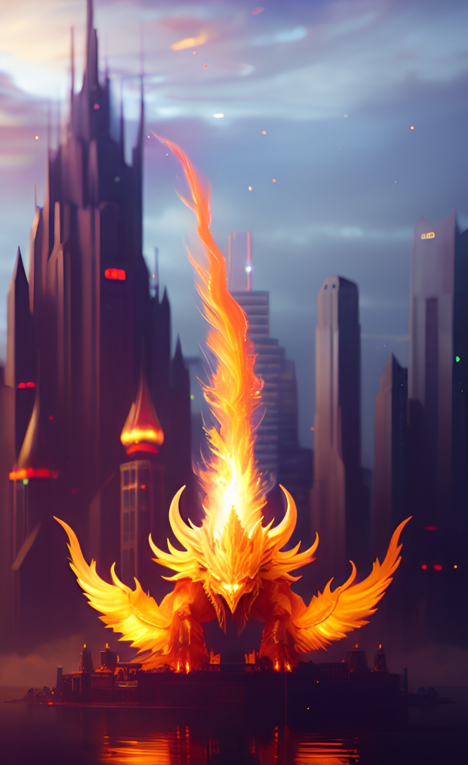 a gargantuan towering god-like magical flame creature preview