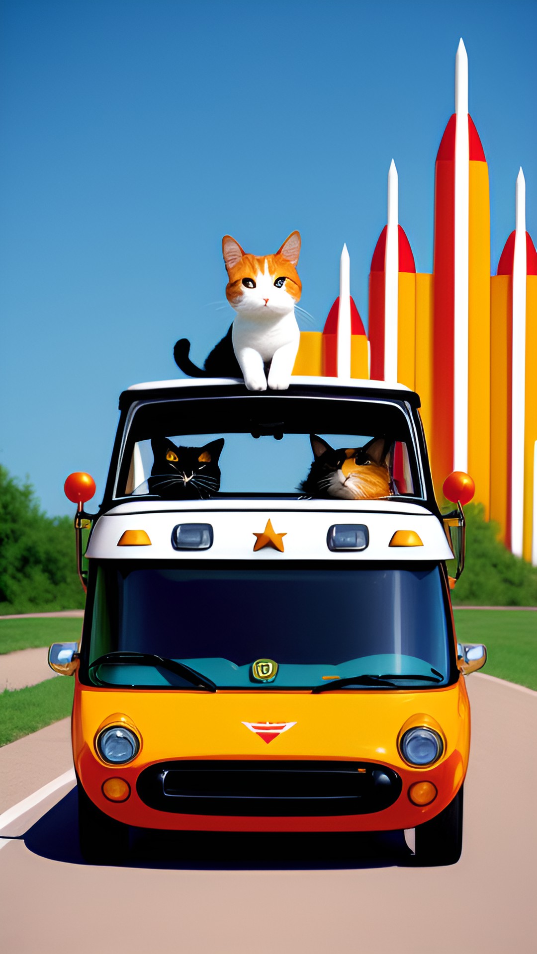 rocket cat in a car preview