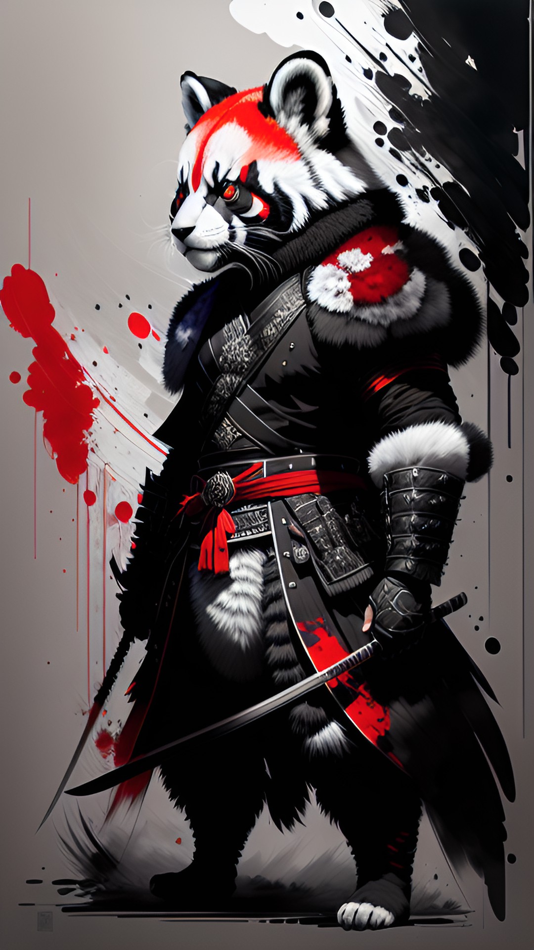 red panda samurai warrior preview