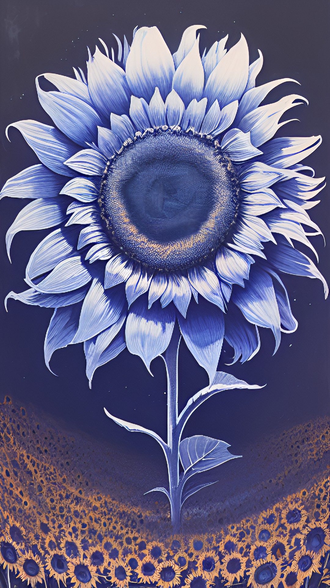 large blue acid wash sunflowers preview