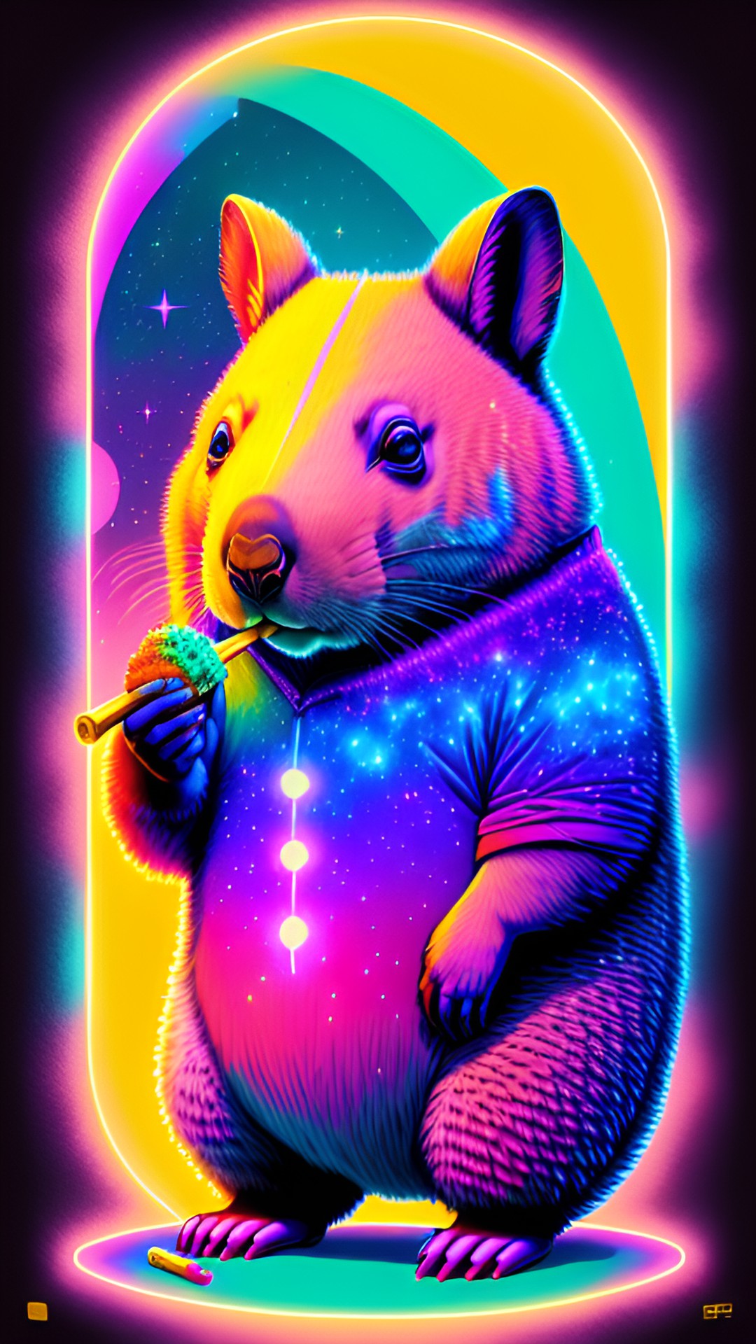 Ready for Wombat - galactic wombat eating a corn dog preview