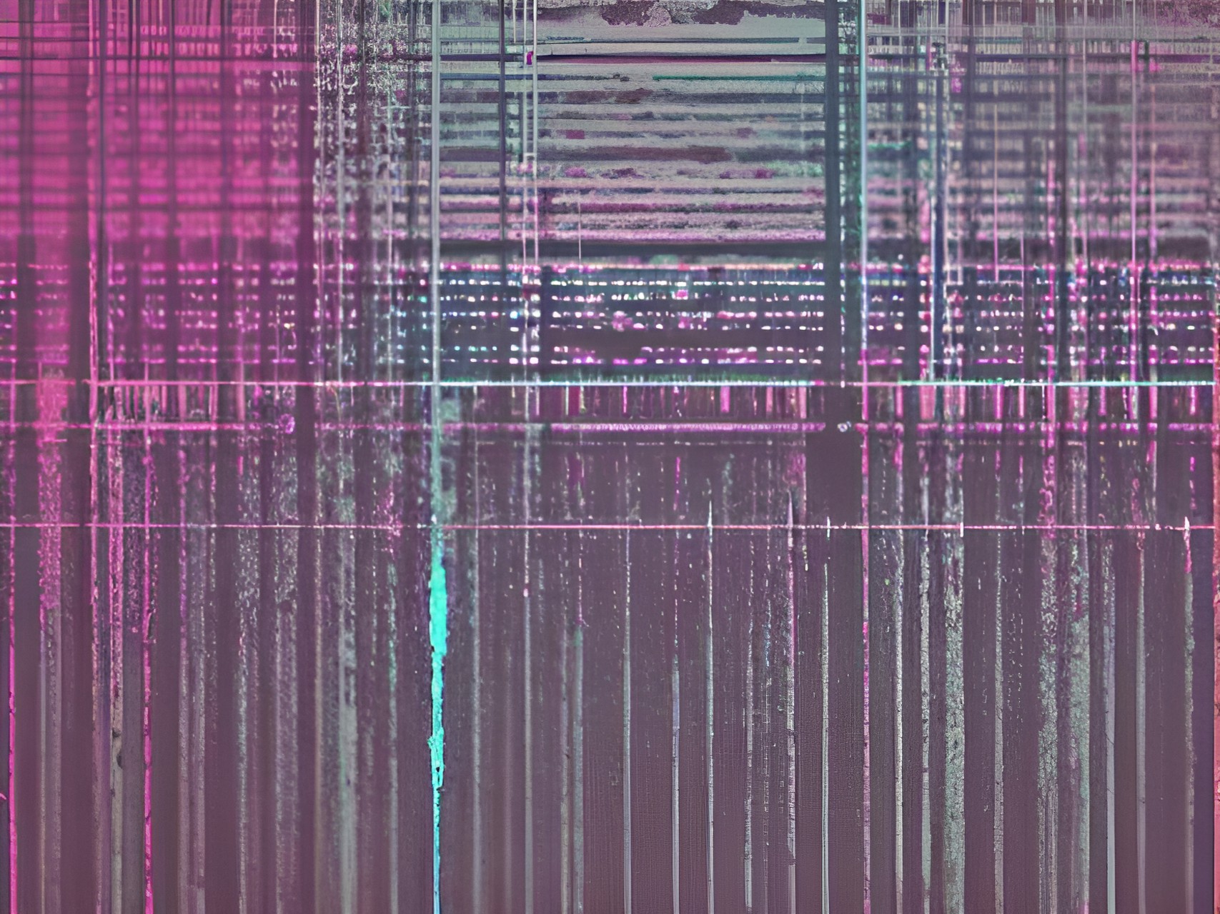 ... - reverberation | audible echo | tape echo | worn vhs tape | phasing | grunge | dirt | grit | glitch | error | smudge | blur | gradient | old film | expired film | dark background | heat affected burned and melted film | ultra noisy film grain | ultra strong noise | screen tearing preview
