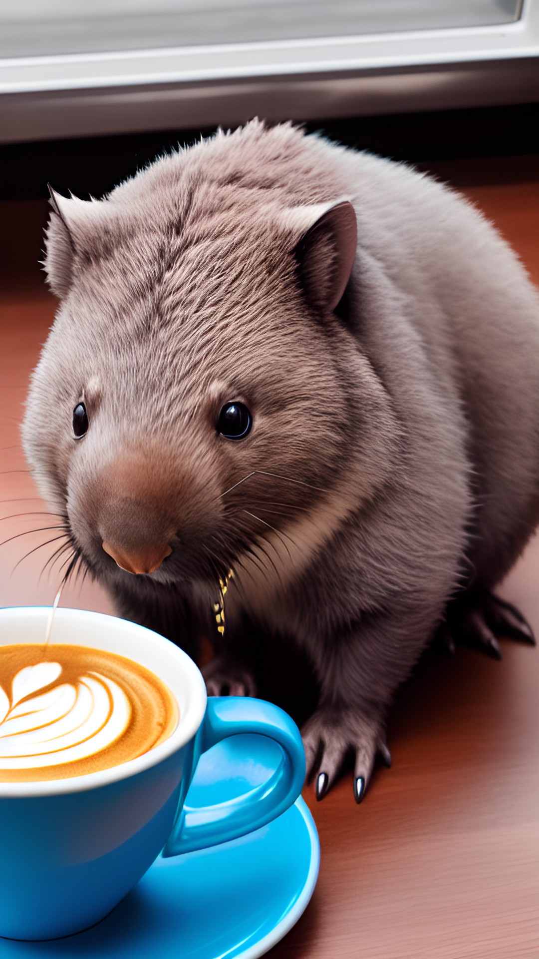 wombat drinking coffe preview