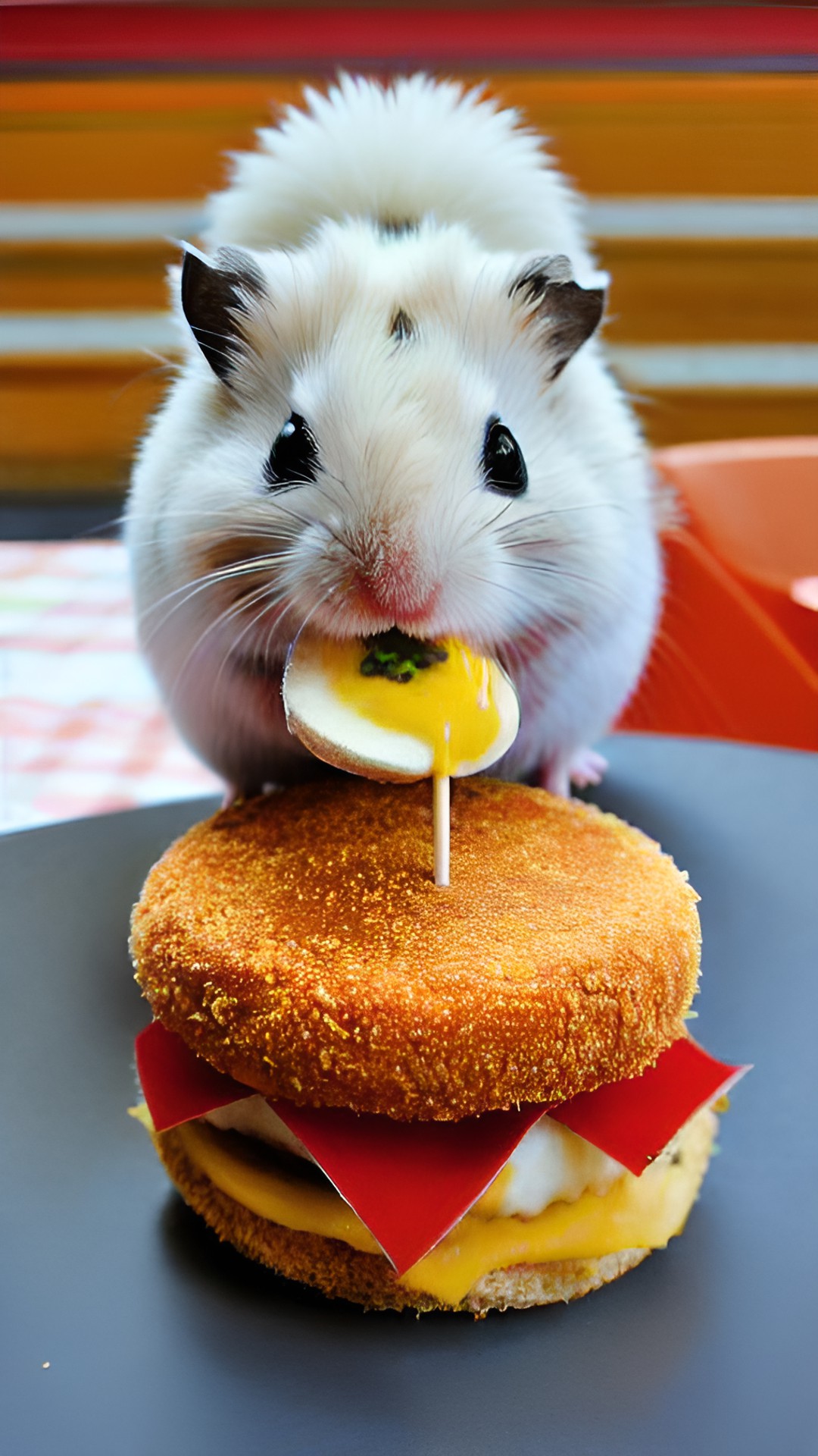 Hammyburger - hamster eating a cheeseburger preview