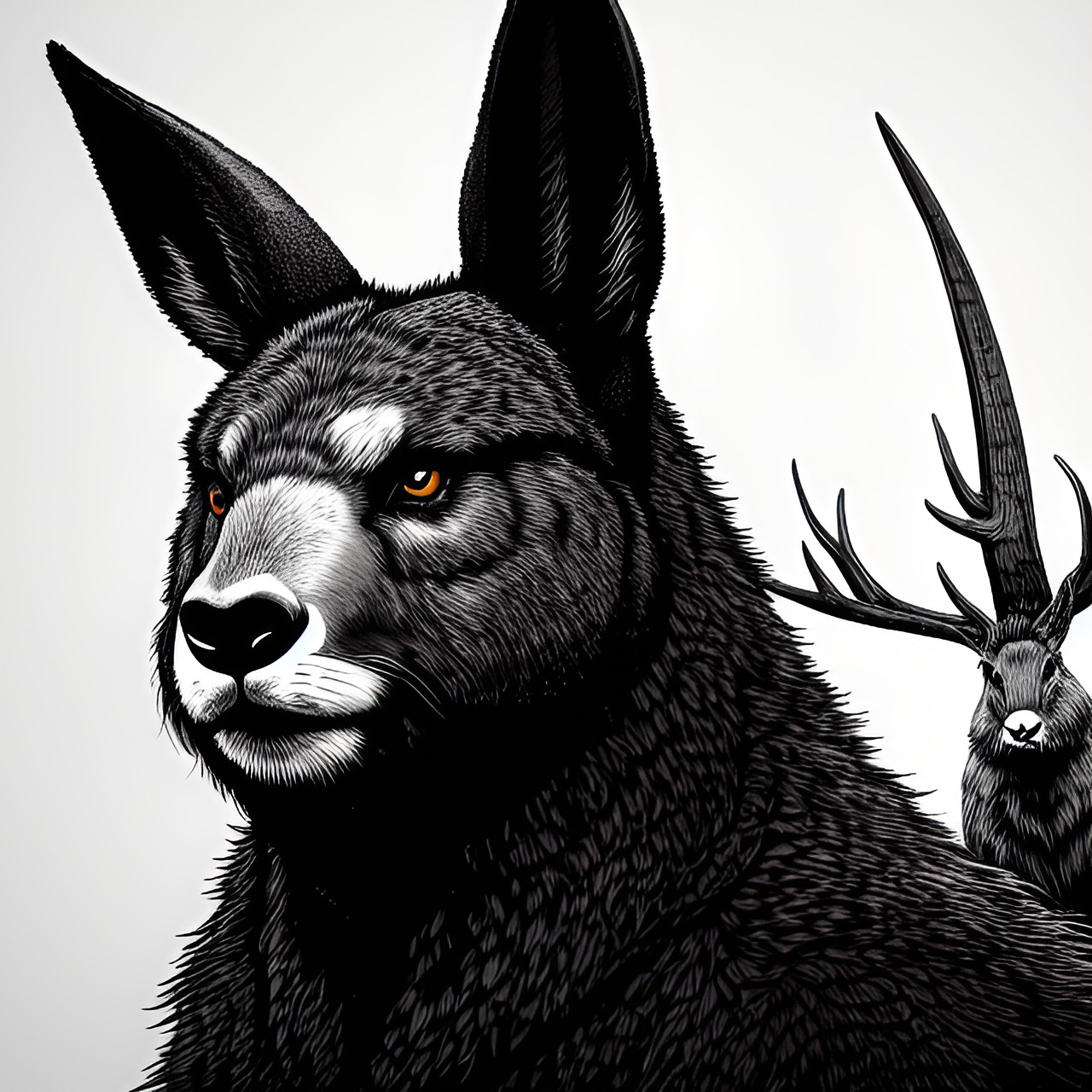 a terrifying monster rabbit, deer, and bear hybrid preview