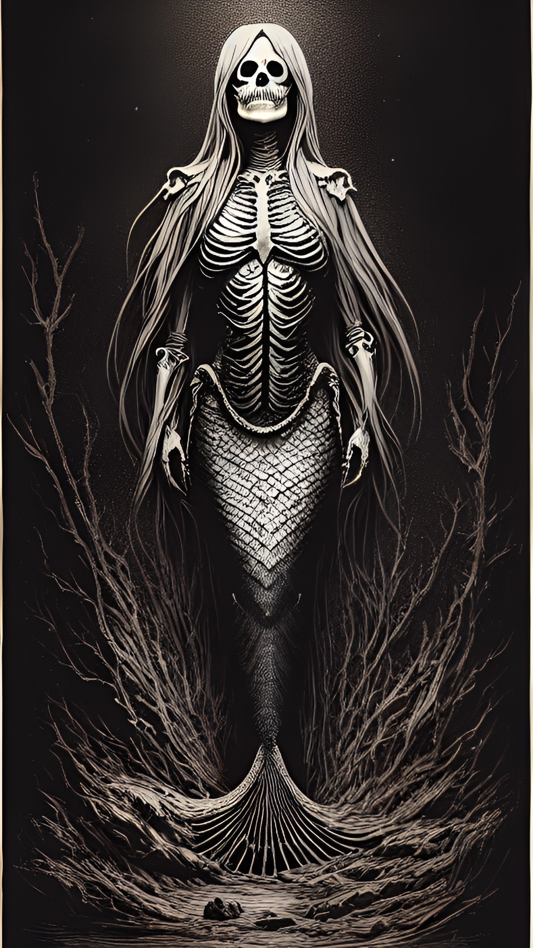 Mermaid Corpse - skeletal mermaid ariel remains preview