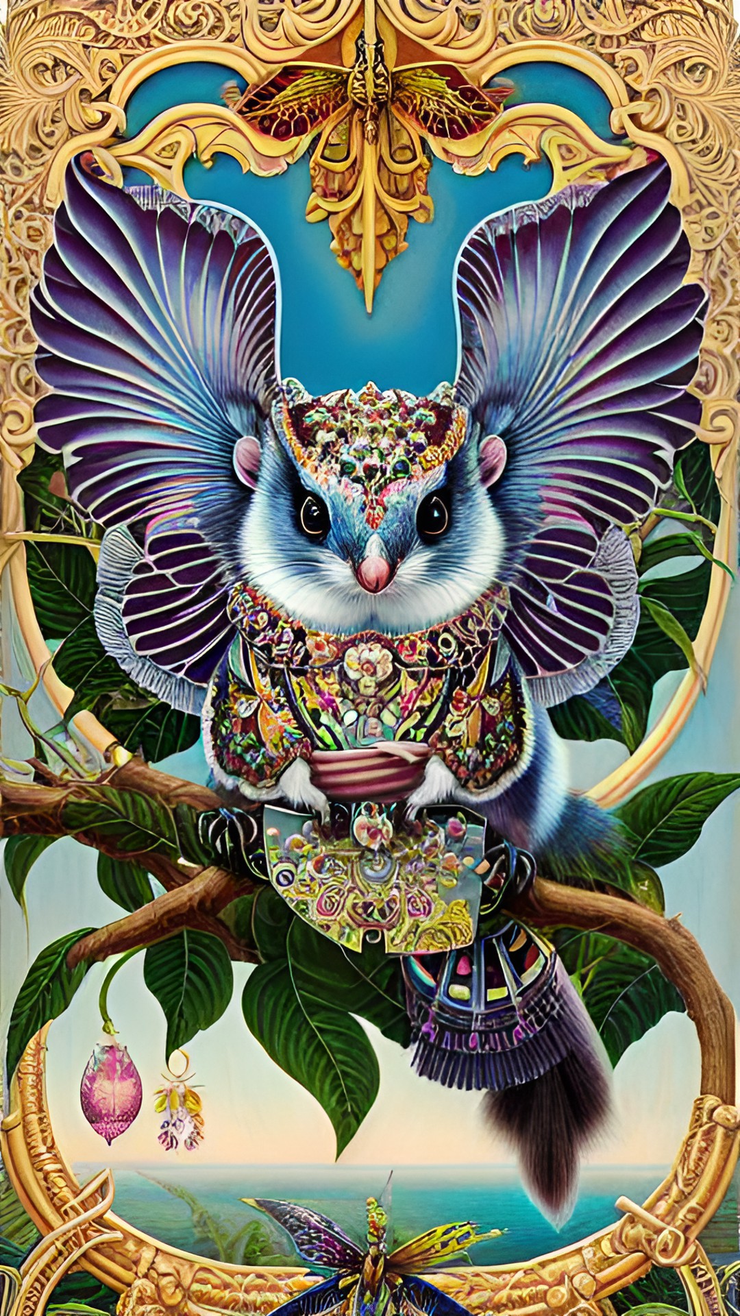 King of the Gliders - sugar gliders in the style of ernest haeckel. preview