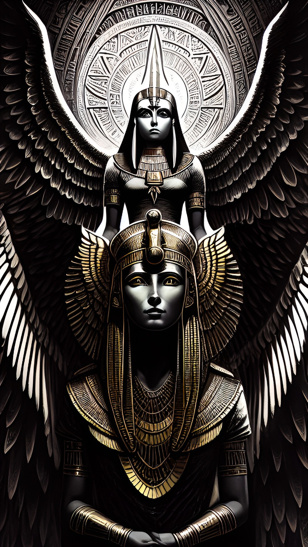 winged egyptian goddess preview