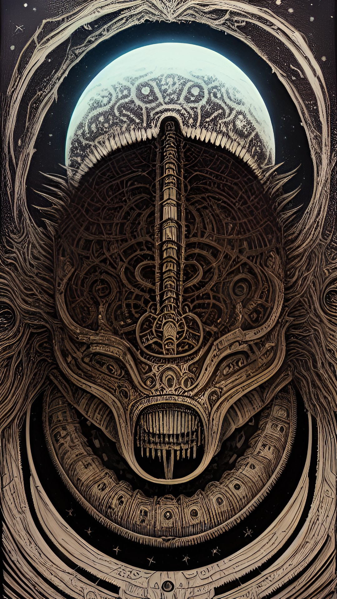 eyeless phantom - cosmic horror, by h.r.giger, by junji ito preview