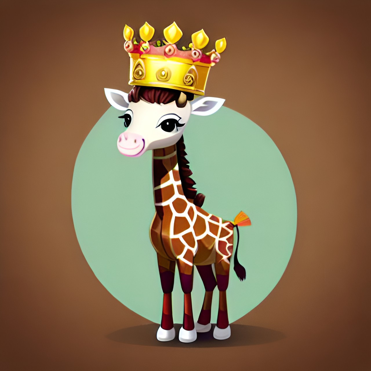 chibi giraffe wearing a crown preview