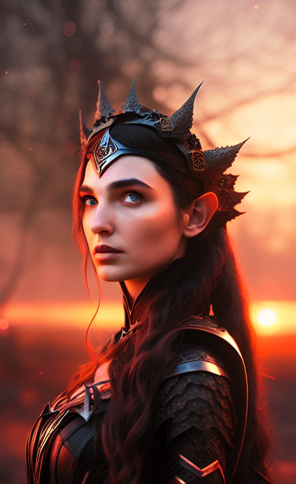 QueenElf Gal Gadot......25 - victorian color elf spider queen, gorgeous close-up face like gal gadot symmetrical eye, sunset anime realistic volumetric lighting octane render very detailed portrait , -ar ,:2 --testp--upbeta preview