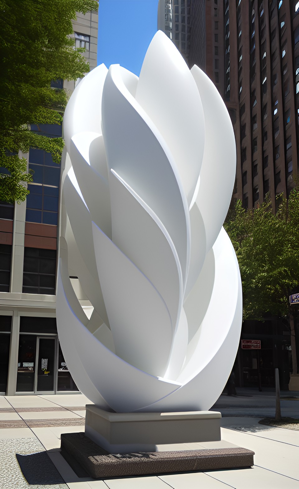 Sculpture - giant white and rose gold abiogenesis sculpture downtown preview