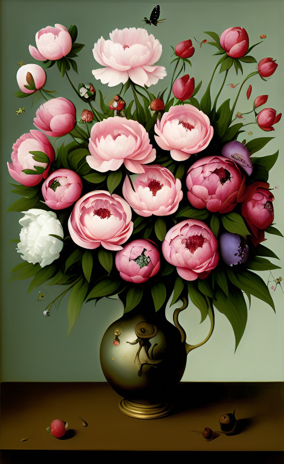 moth - bouquet of peonies preview