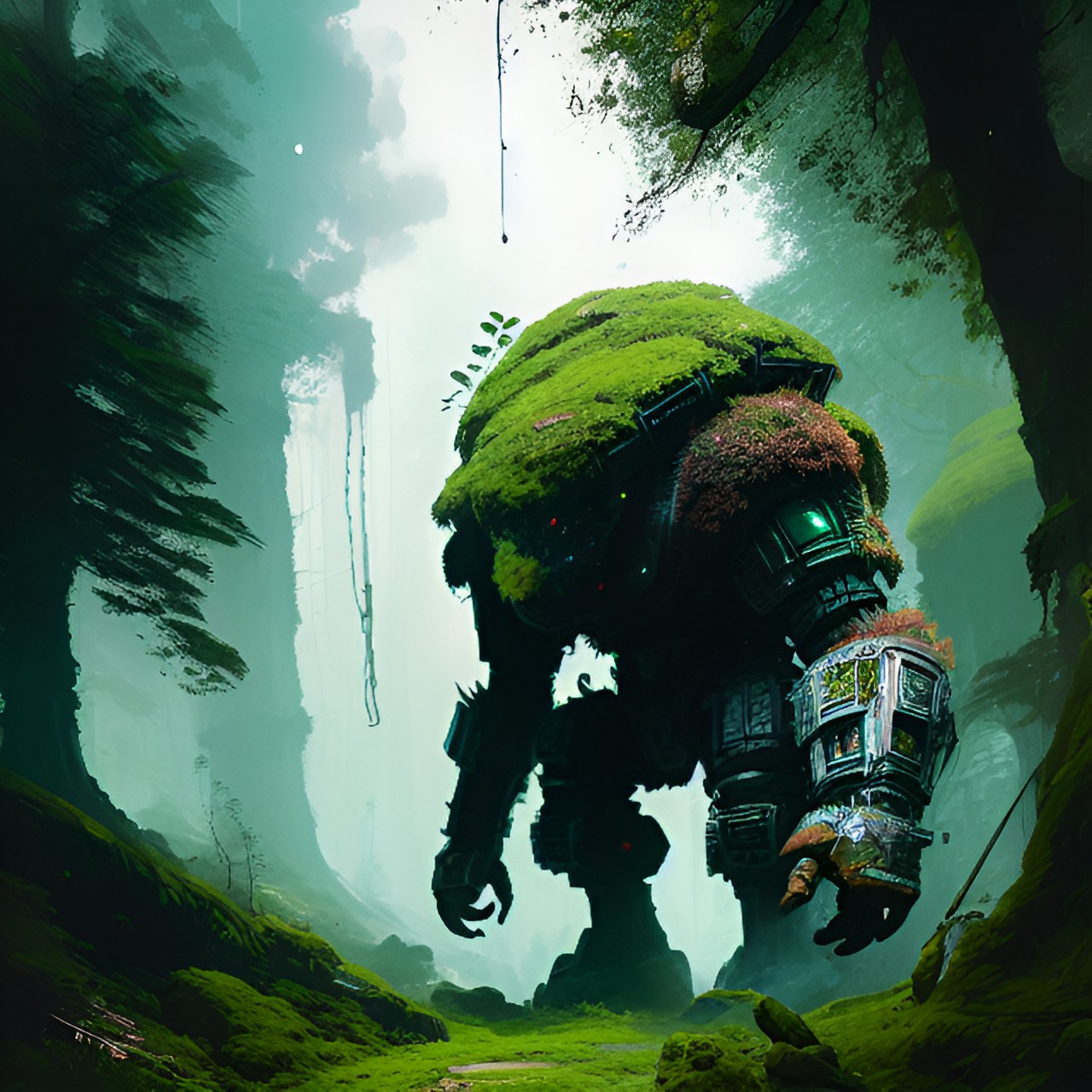 rock golem - a rock golem with moss preview