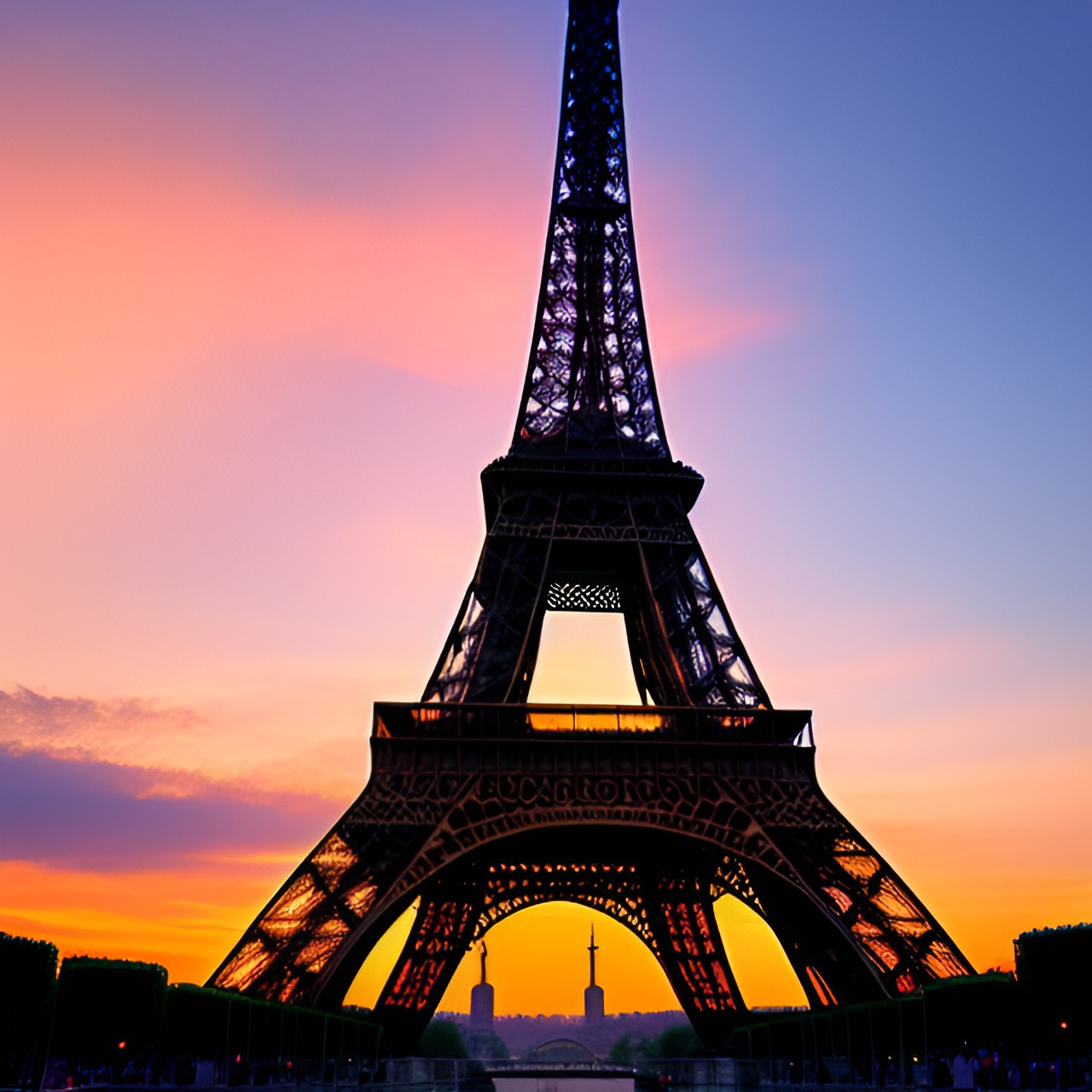 eiffel tower at sunset preview