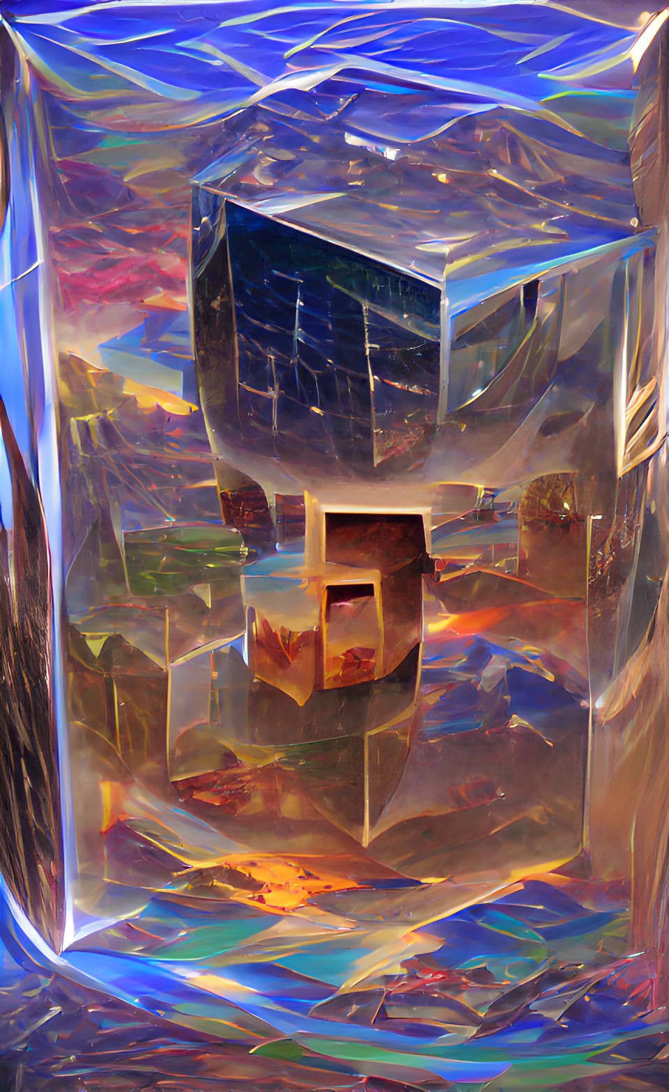 a magical cube reflecting the world preview