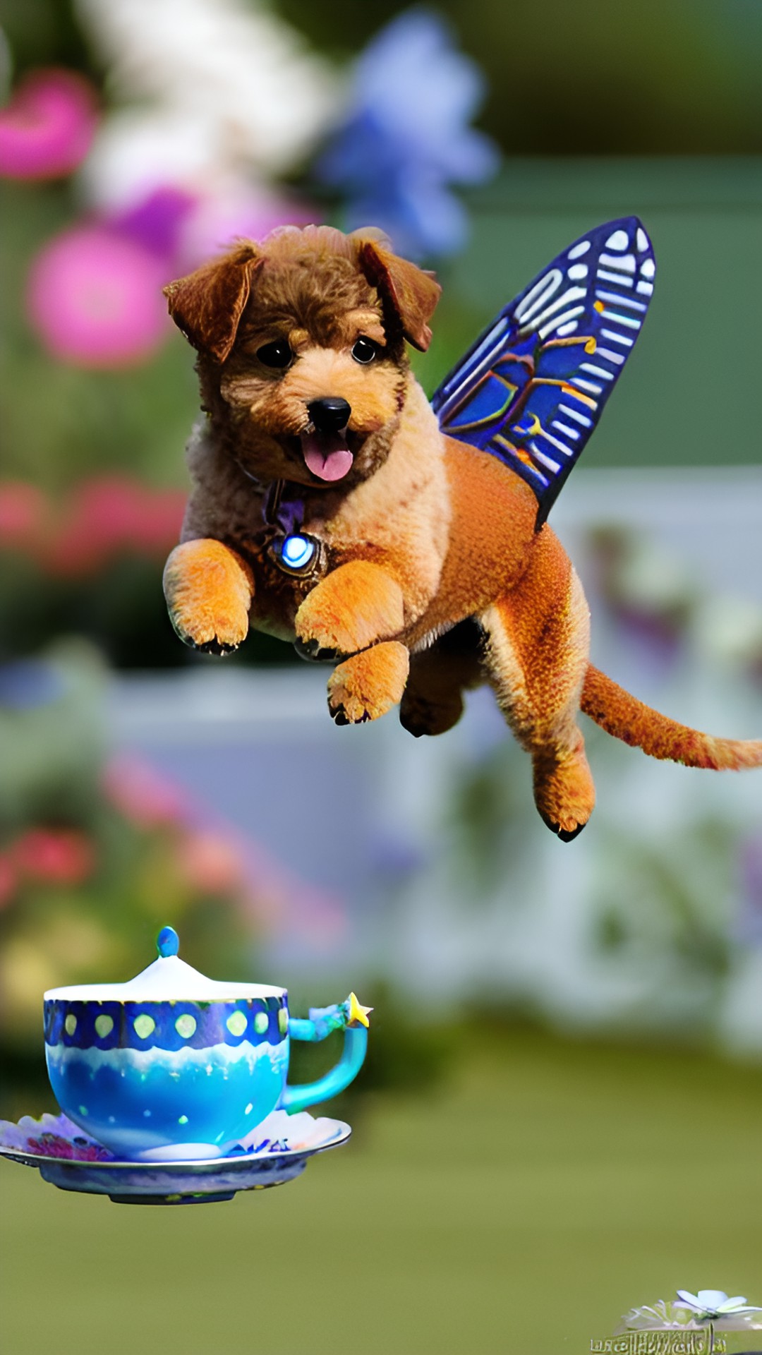 Butterflupy lV - teacup poodle flying through the sky’s with monarch wings preview