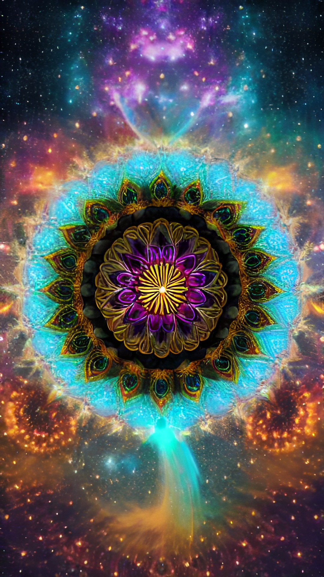 the infinity flower at the center of the cosmic fire wheel preview