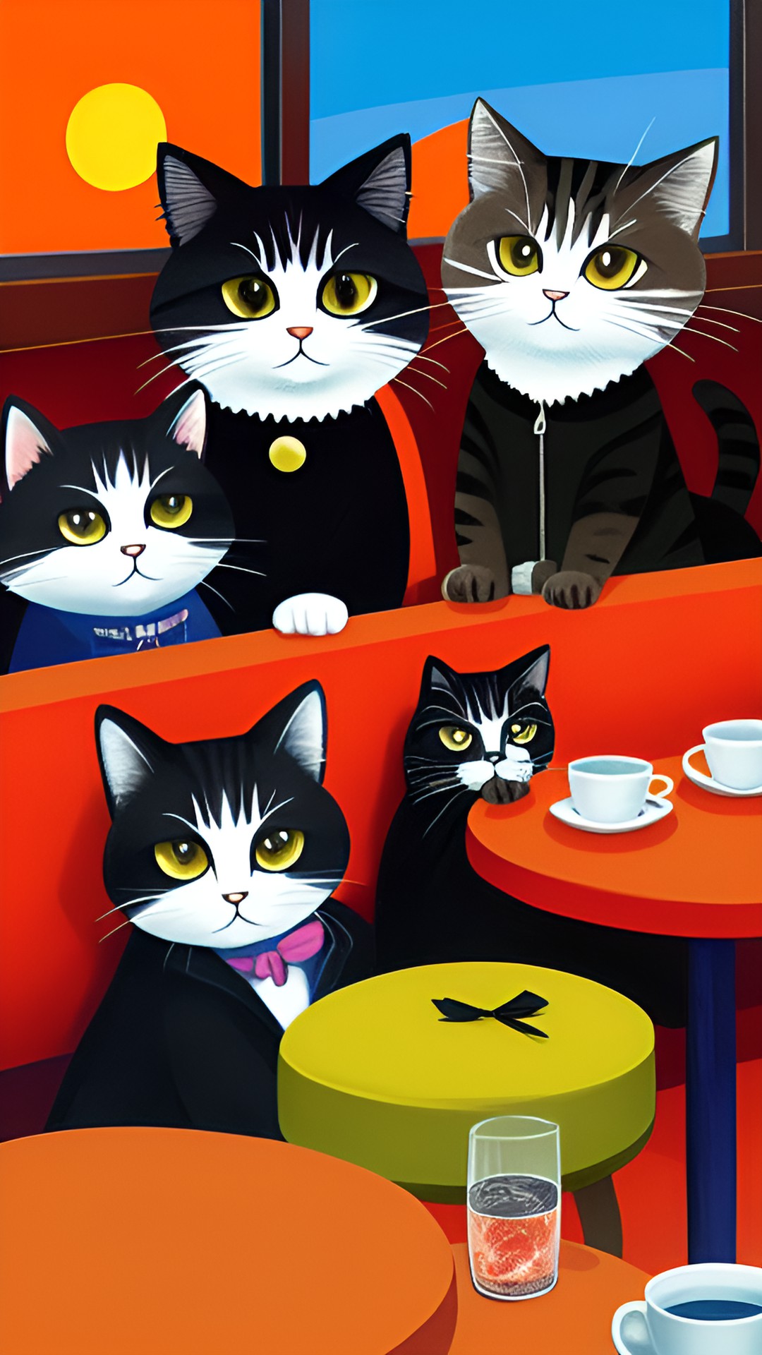 beatnik cats in a late night cafe preview