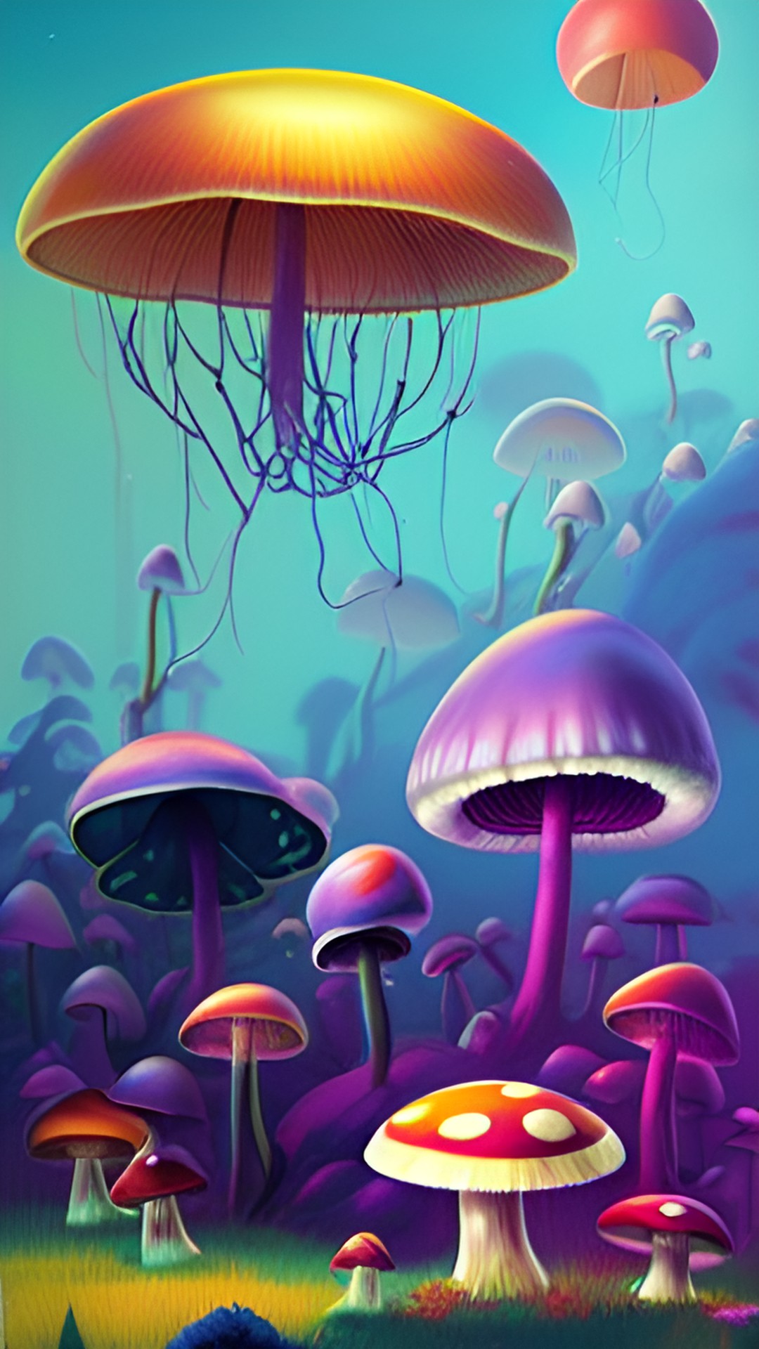 mushrooms umbrellas jellyfish parasols preview