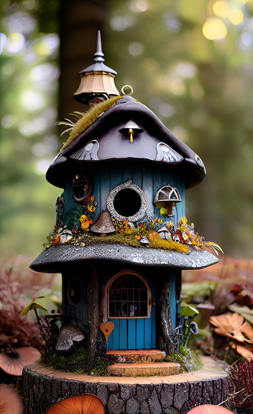 mushroom bird house preview